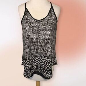 IZ Byer‎ Black and White Racer Back Tank Size S NWT